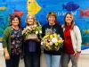 Suwannee Primary School Teacher of the Year Susie Helvenston (second from left) and School Related Employee of the Year Ronna Williams (third from left).